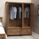 Homestyle Rustic Oak Triple Wardrobe